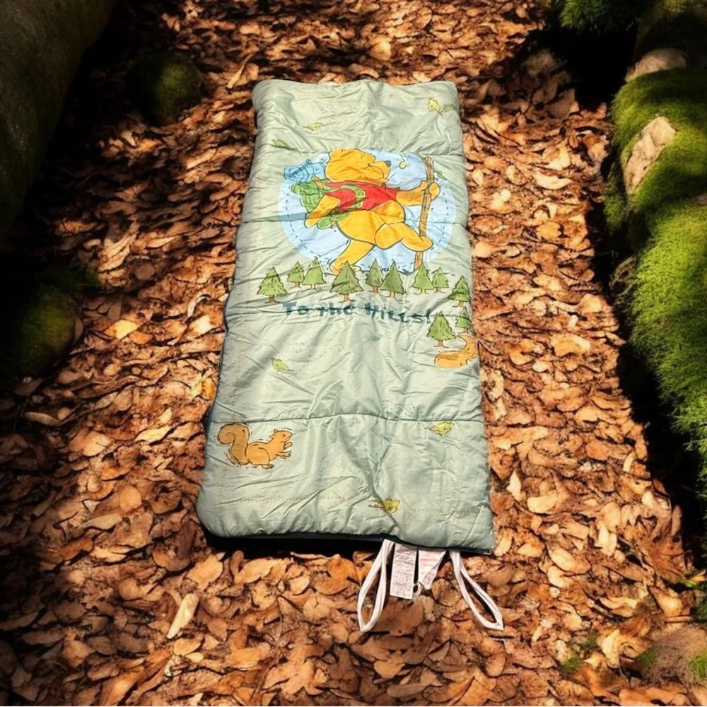 Disney Winnie The Pooh Camp Sleeping Bag Throw Blanket Comforter Vintage